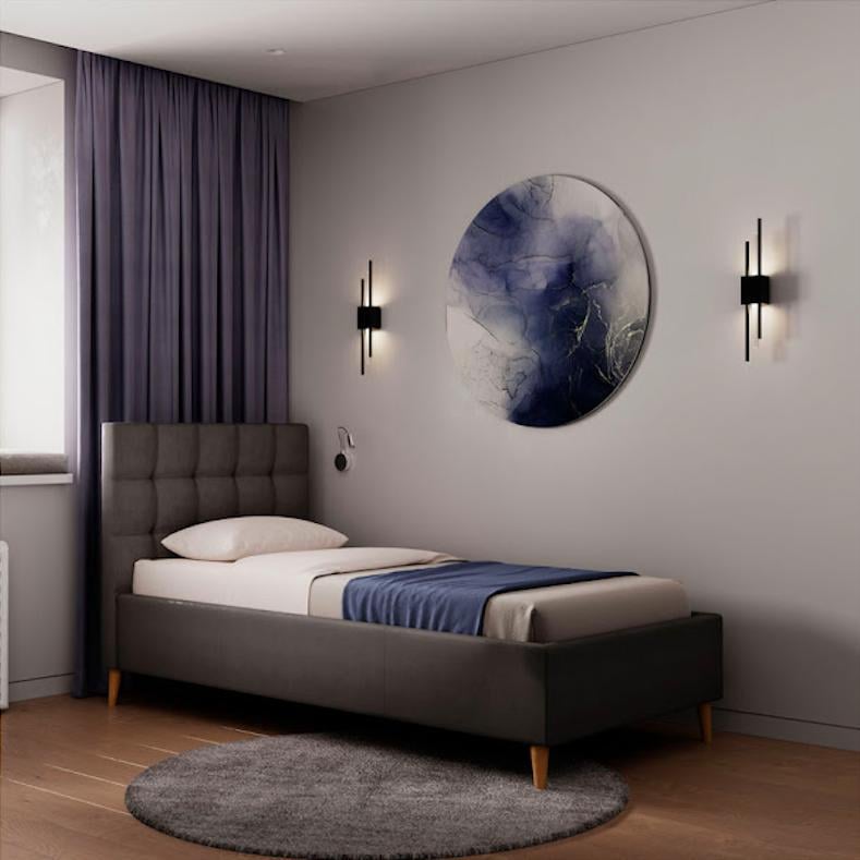Кровать-подиум ChesterNew Design Standart Wood на ножках 90х190 см Темно-серый