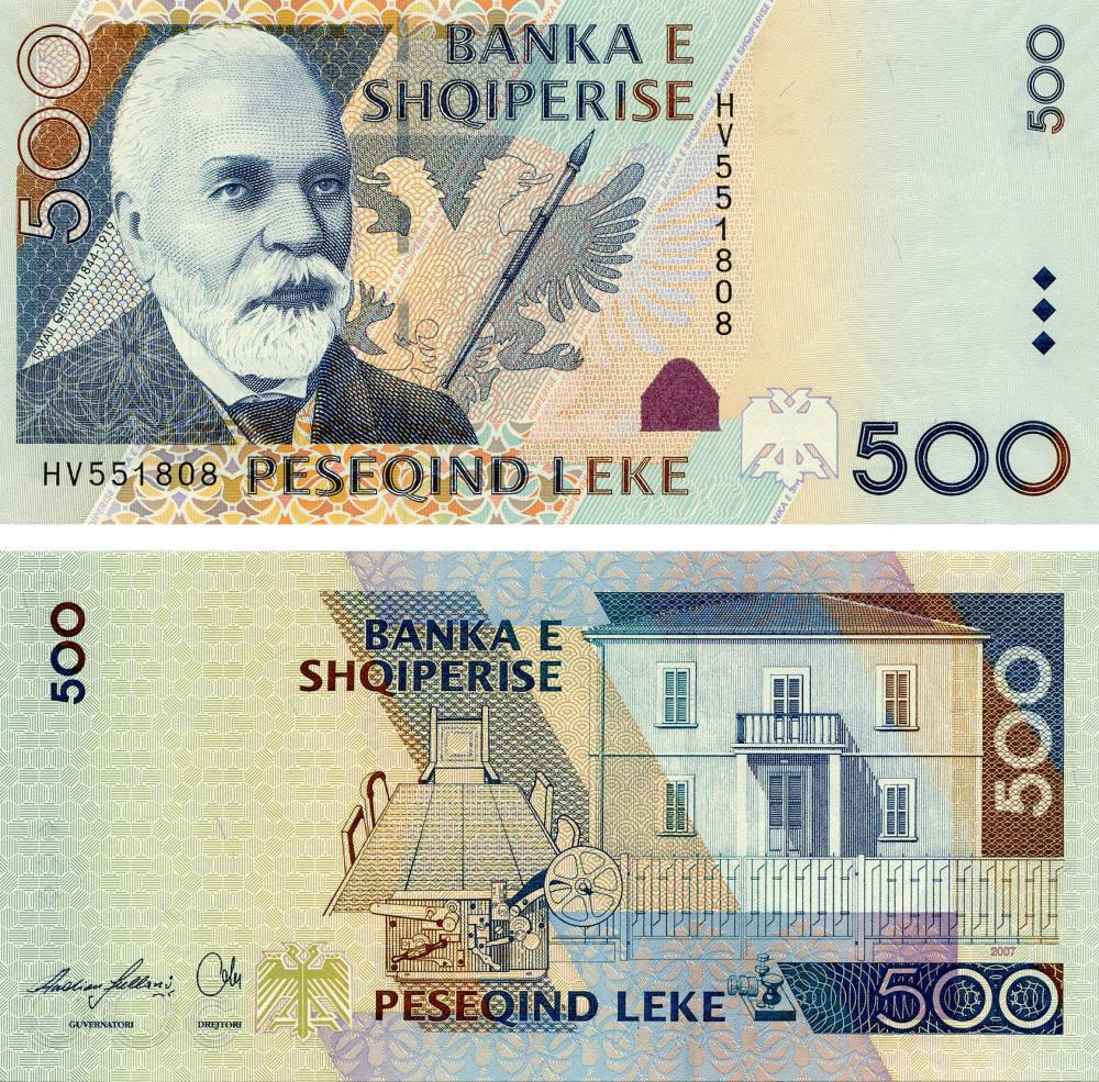 Коллекционная банкнота Албания 500 леков 2007 UNC P72 (Б06513)