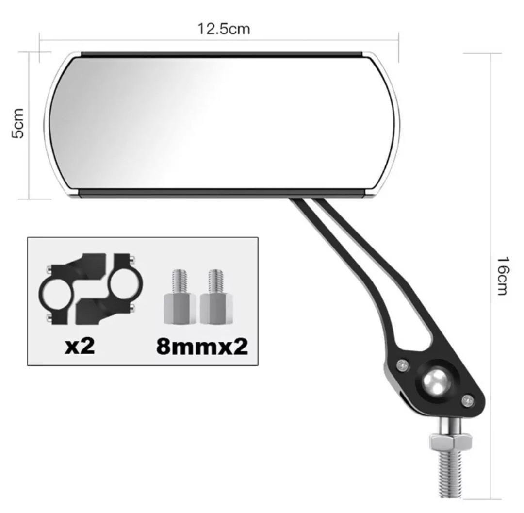 Набор зеркал заднего вида для велосипеда 2 шт. Серебристый (6550829) - фото 4
