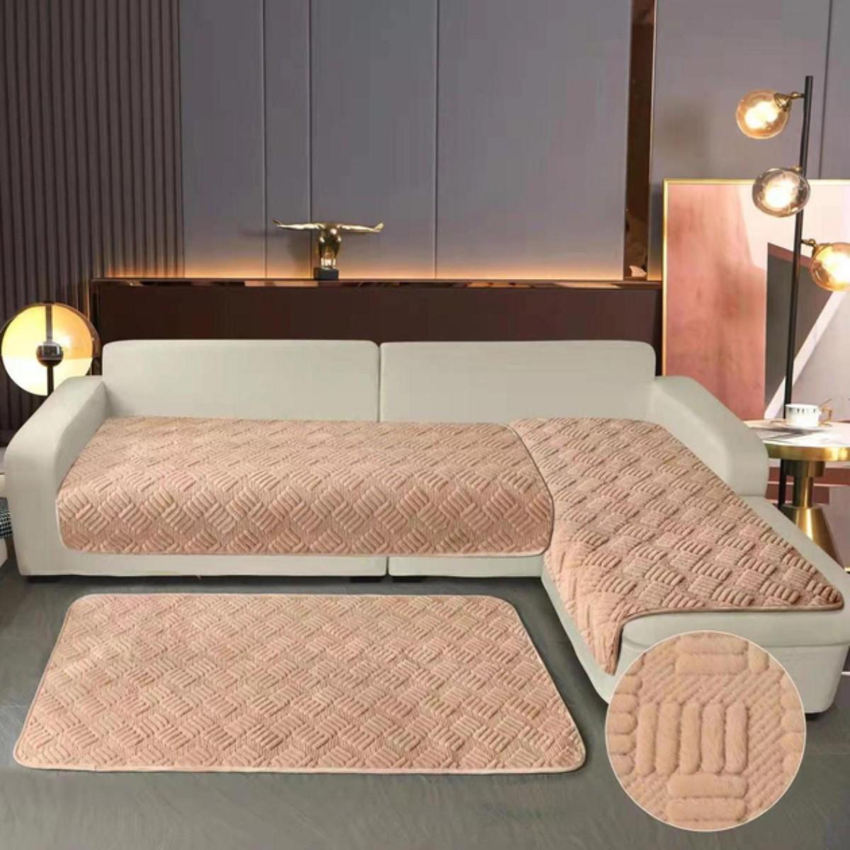 Покривало велюрове Koloco 3 шт. Бежевий (41016) - фото 2