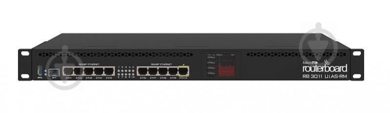 Маршрутизатор MikroTik RB3011UiAS-RM (1.4 GHz/1Gb, 10x1G, 1xSFP, USB 3.0, touchscreen LCD) Маршрутизатор MikroTik RB3011UiAS-RM (1.4 GHz/1Gb, 10x1G, 1xSFP, USB 3.0, touchscreen LCD)
