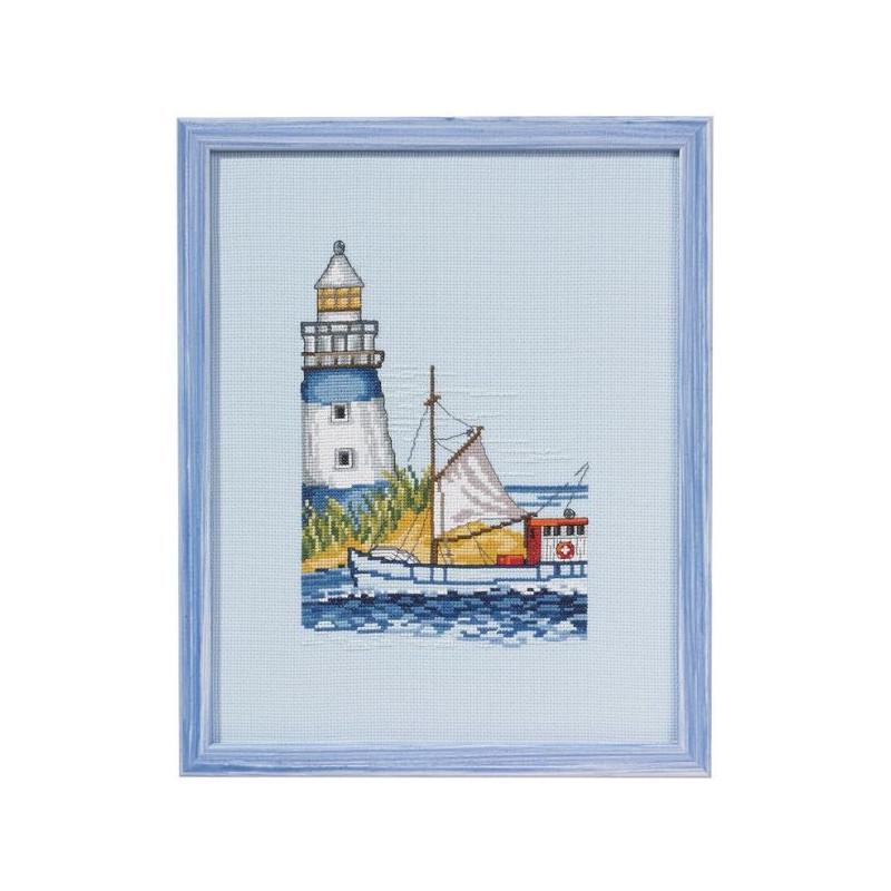 Набор для вышивания крестиком Permin 92-2107 Boat Lighthouse (23553)