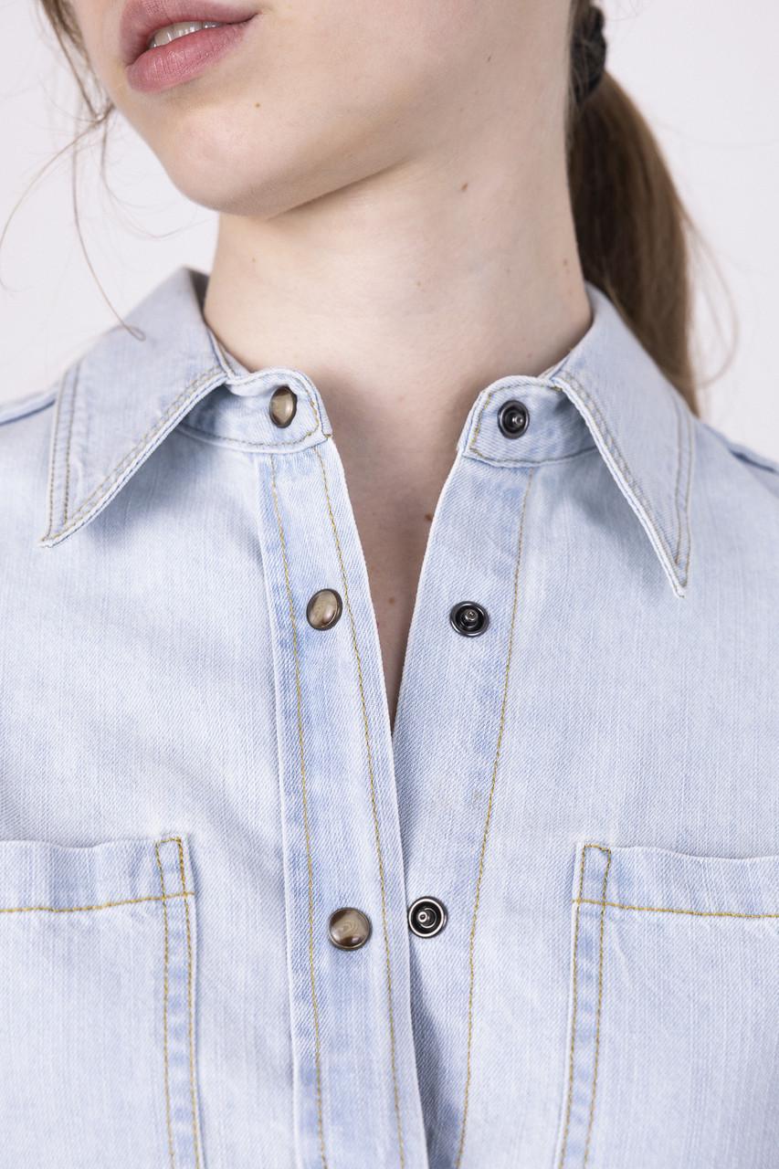 Сорочка жіноча повсякденна Brunello Cucinelli S Блакитний (2797308595) - фото 4 Сорочка жіноча повсякденна Brunello Cucinelli S Блакитний (2797308595) - фото 4