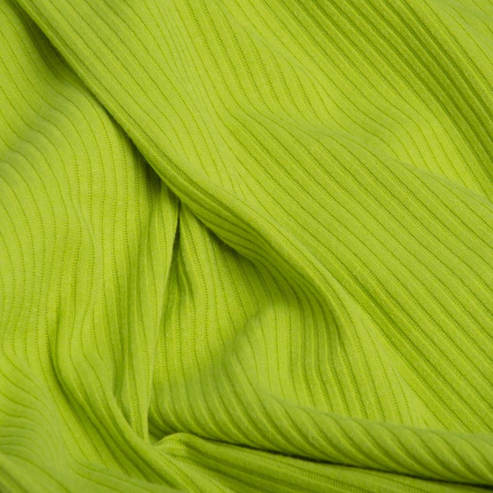 Ткань трикотаж вискоза Полоса 1505 неон Салатовый (20806)