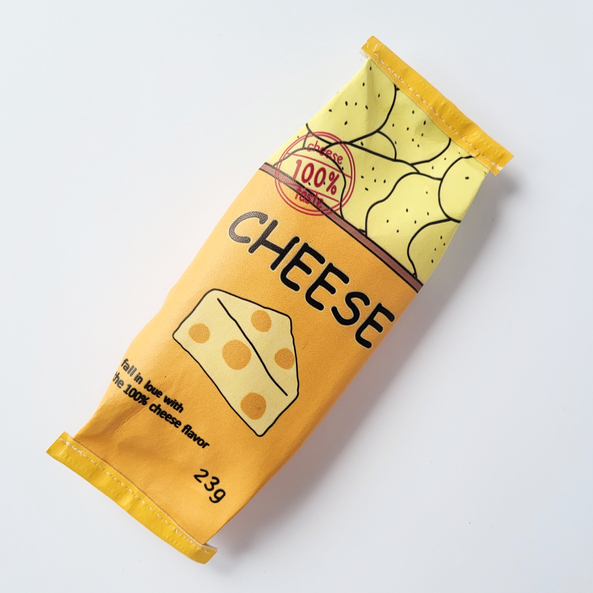 Пенал школьный Пакет с сыром Cheese 100% Real из искусственной кожи Желтый (120)