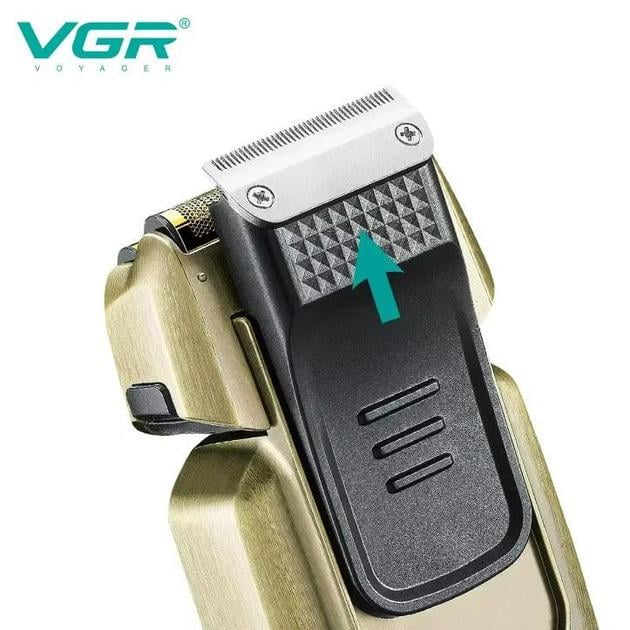 Электробритва VGR V-337 влагозащищенная с триммером для окантовки Золотистый (GR-05024) - фото 2