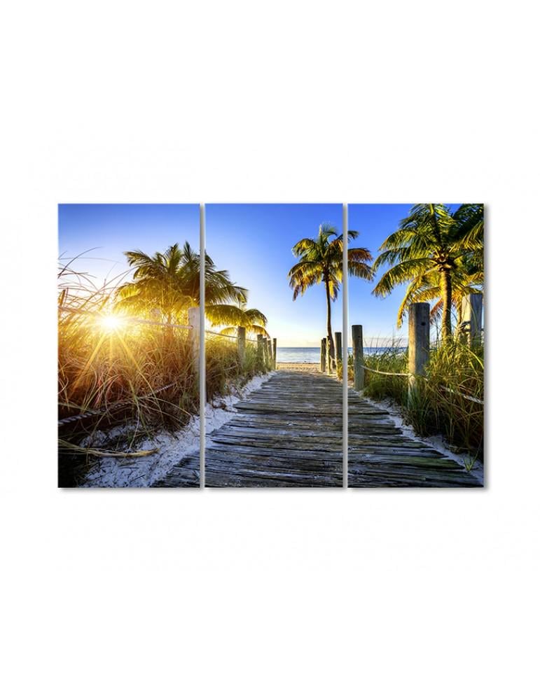 Картина модульная Рассвет на Майами-Бич 3 модуля 80x120 см