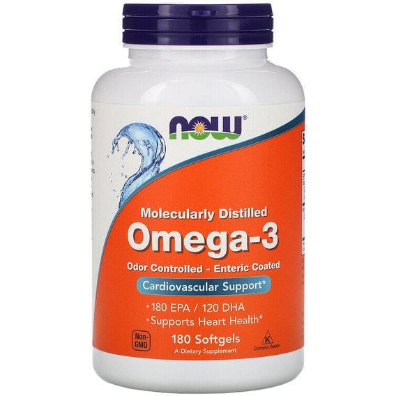 Омега 3 NOW Foods Omega-3 Molecularly Distilled Softgels 180 Softgels (NOW-01657)