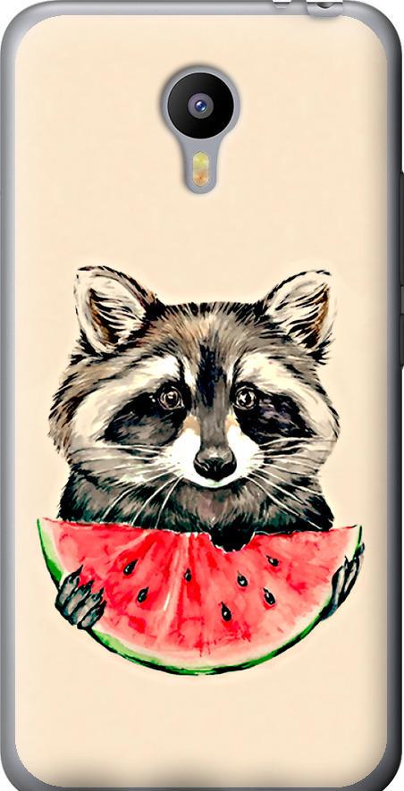 Чехол на Meizu M2 Note Енотик с арбузом (4605t-94-42517)