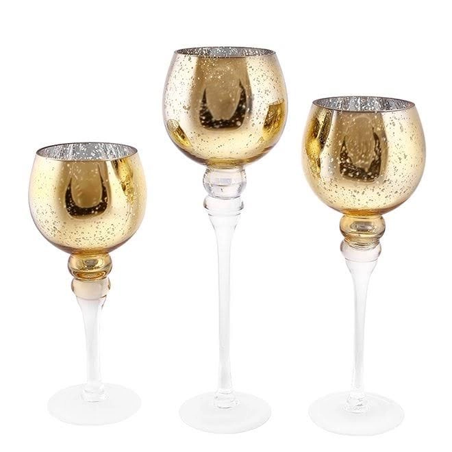 Набор стеклянных подсвечников 3 шт. (32758)