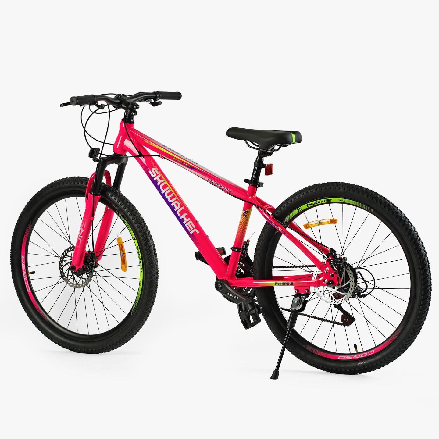 Велосипед гірський Corso Skywalker 26"/15" Рожевий (436521492) - фото 3 Велосипед гірський Corso Skywalker 26"/15" Рожевий (436521492) - фото 3