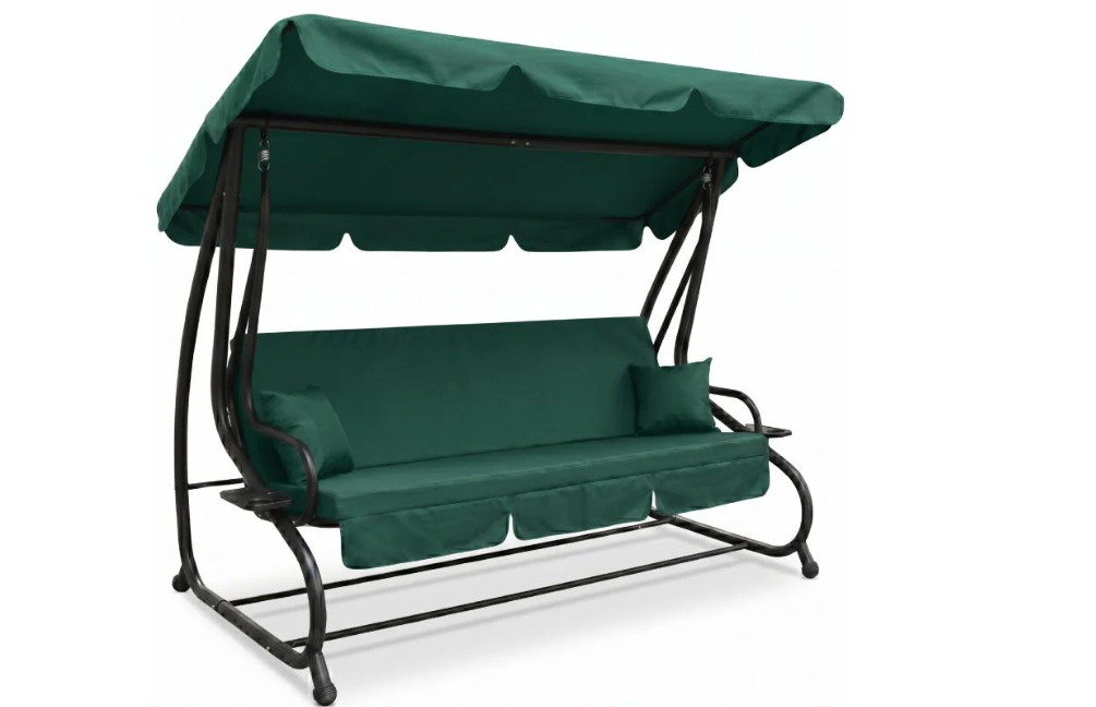 Садова гойдалка LEOBRO Luxury з подушками Plus Green (LB-1050)