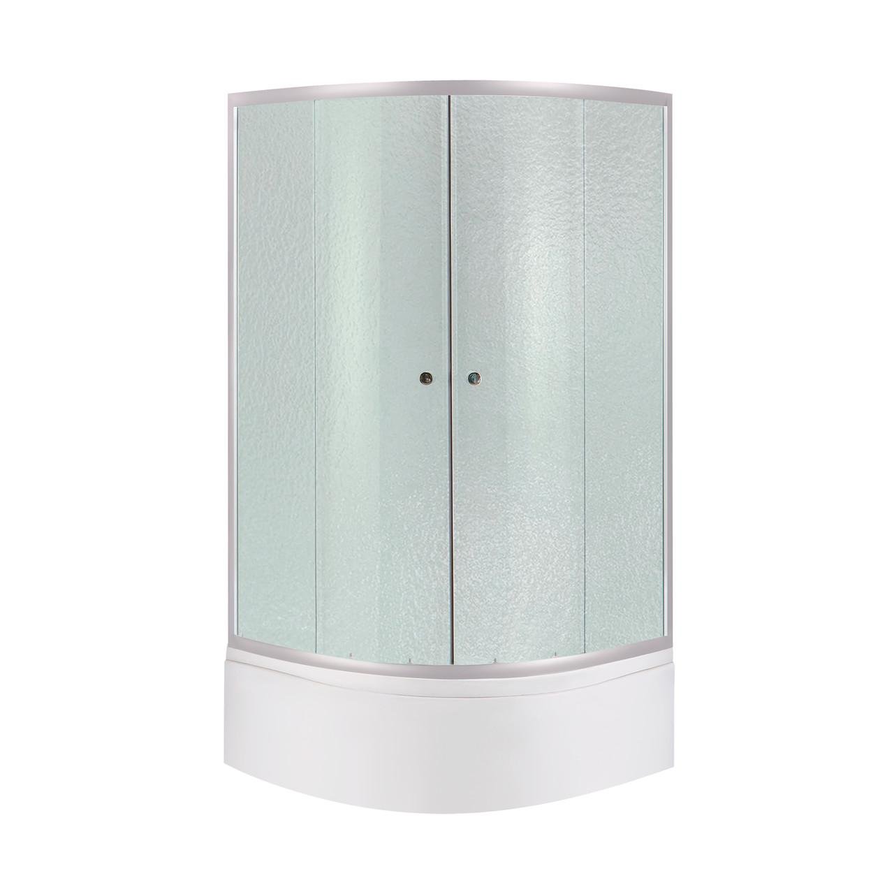 Душова кабіна Latwa SC80x80.SAT.HIGH.FR полукругла скло Frost 4 мм/душовий піддон KAPIELKA ST80x80x41 з панеллю Lidz (2663332372)