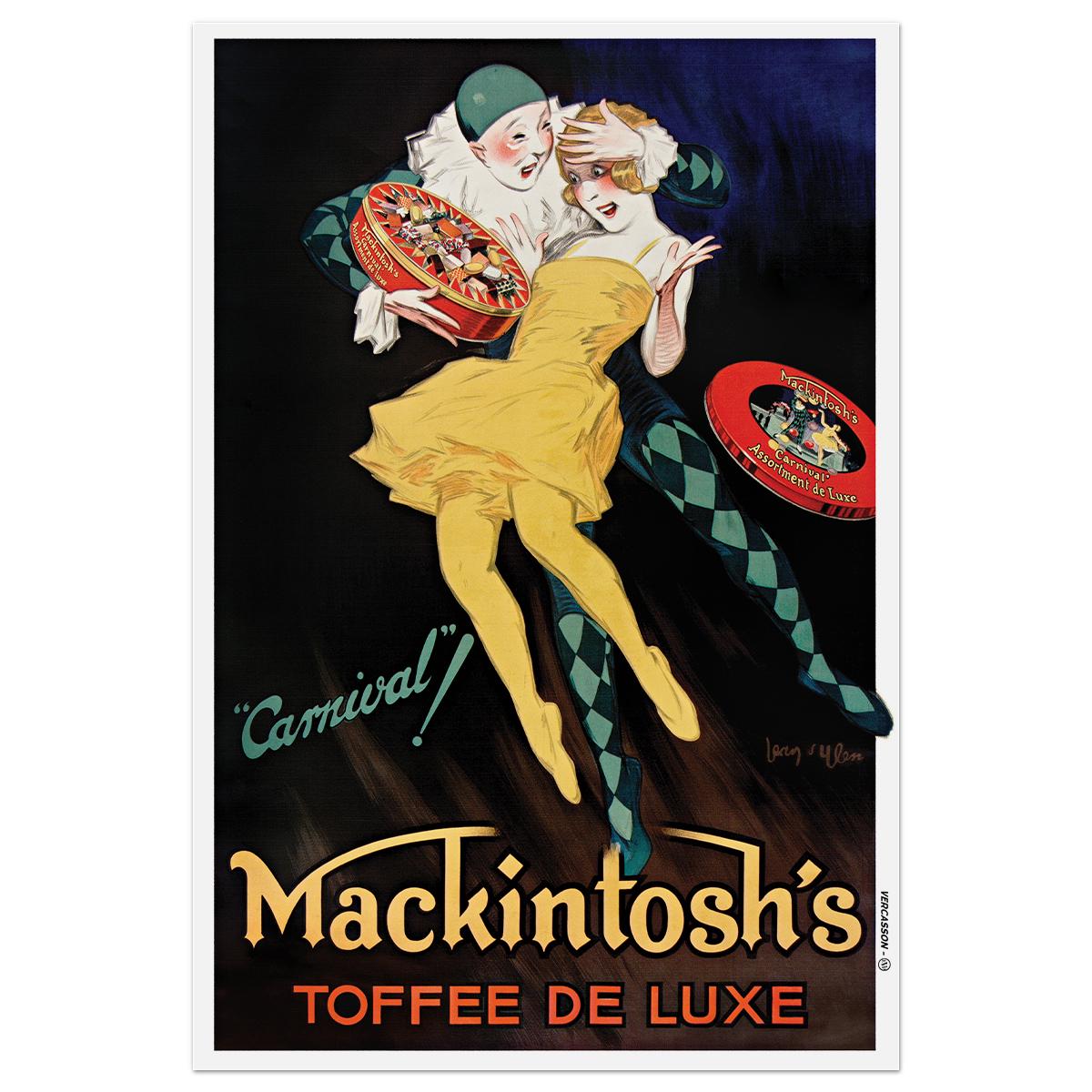 Плакат винтажный Mackintosh’s Toffee De Luxe 1930 58x86 см (0211)