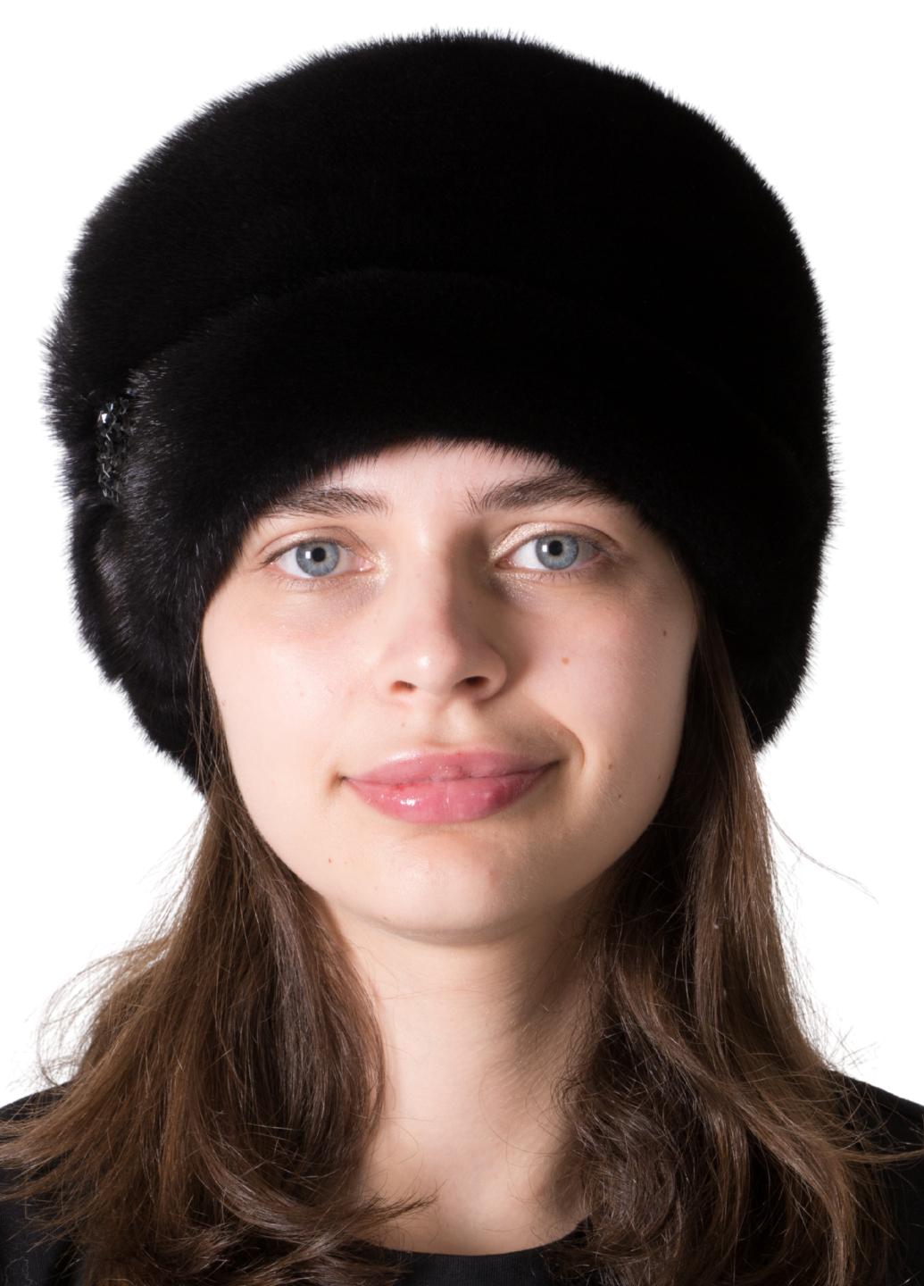 Женская кубанка Меховой стиль Стелла из натурального меха норки Черный (078/В)