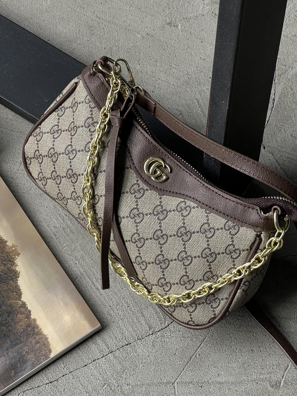 Сумка жіноча Gucci Ophidia mini bag на плече з короткою ручкою Коричневий (2633618636) Сумка жіноча Gucci Ophidia mini bag на плече з короткою ручкою Коричневий (2633618636)