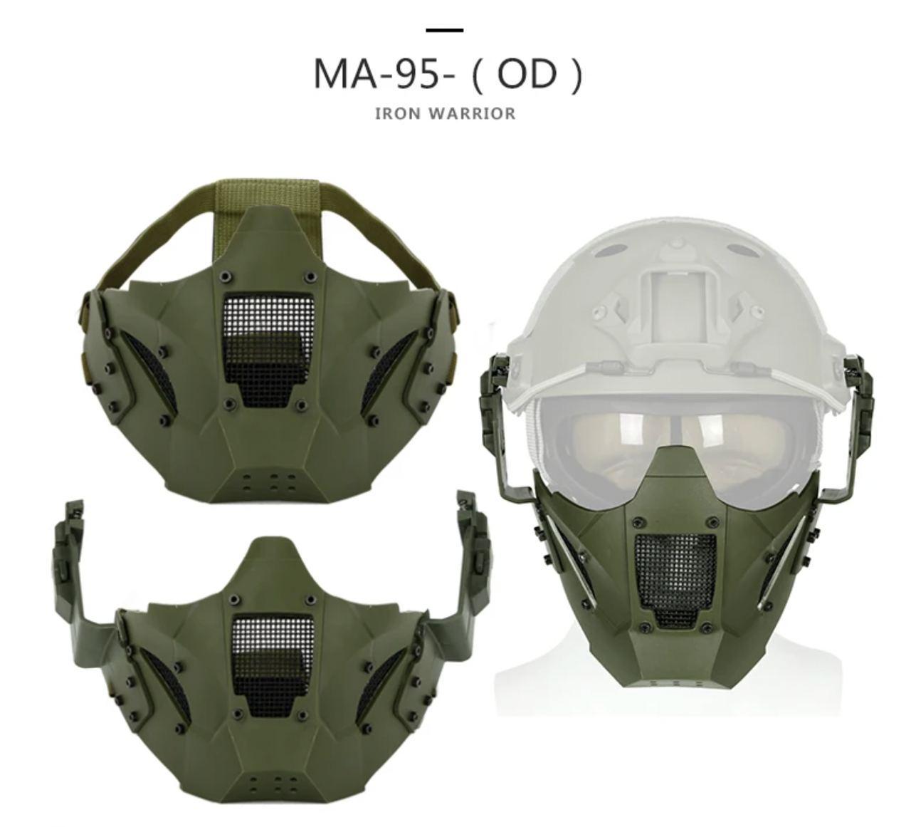 Маска Iron Warrior з кріпленням до шолома Airsoft Зелений (MK001014) - фото 4