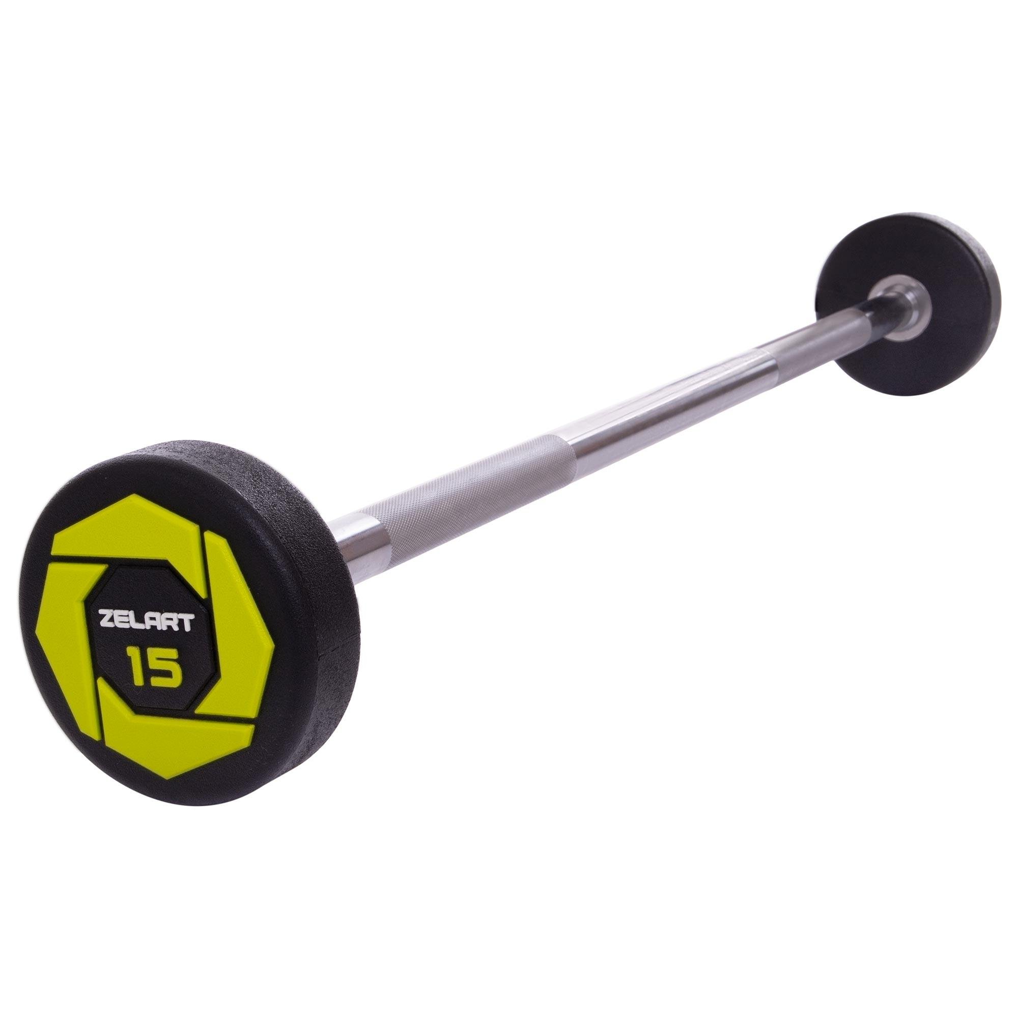 Штанга Zelart Urethane Barbell фіксована пряма поліуретанова TA-2689-15 довжина 104 см 15 кг (DR002608)