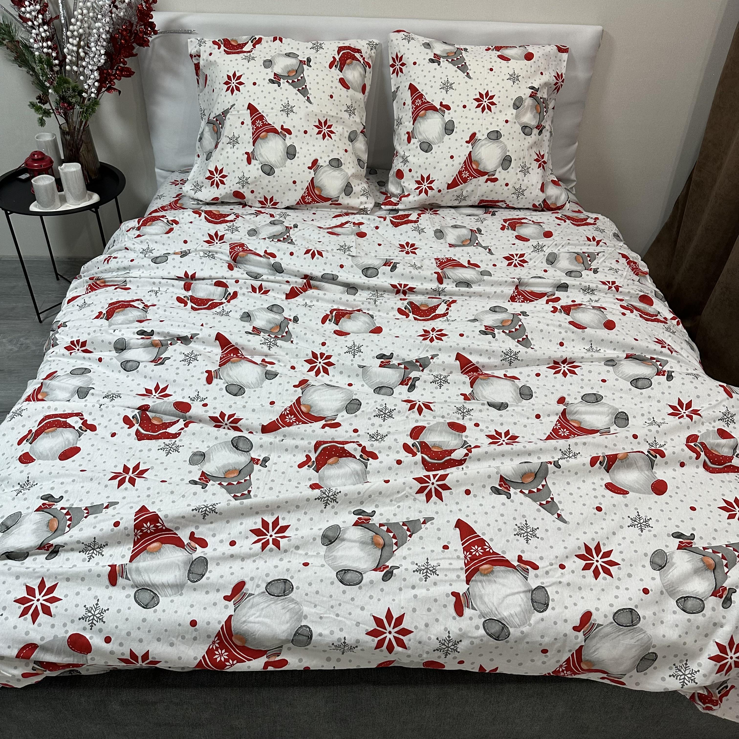 Комплект постільної білизни байкова Зимовий євро Білий (байка 9-3) - фото 9 Комплект постільної білизни байкова Зимовий євро Білий (байка 9-3) - фото 9