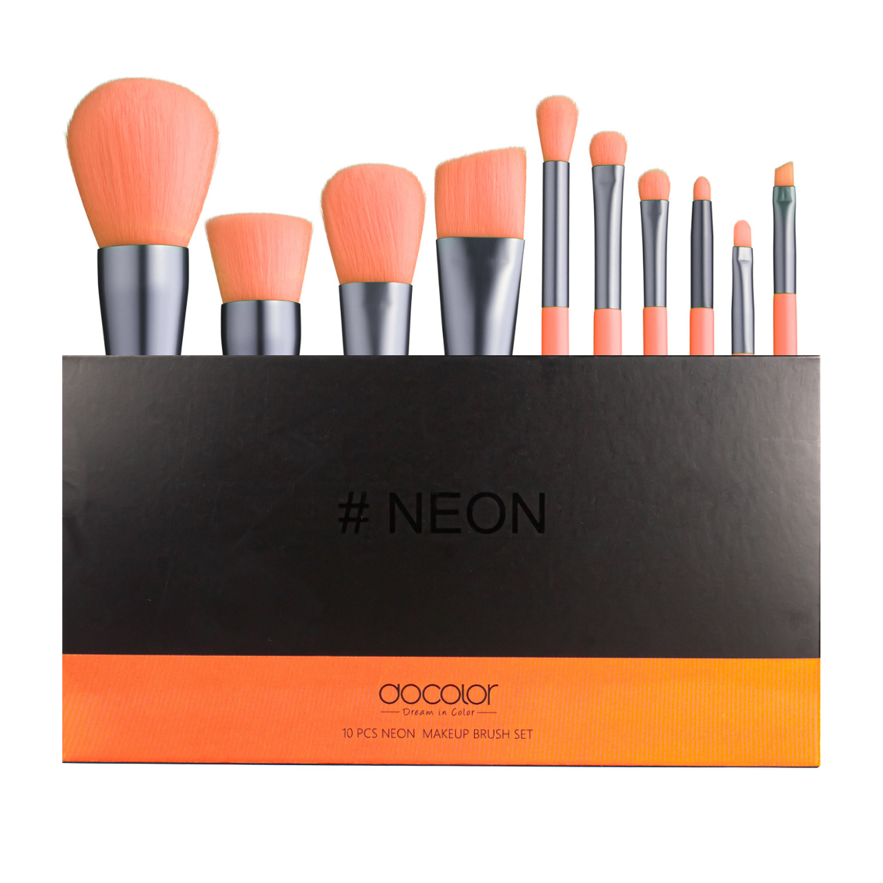 Набор кистей для макияжа Docolor Neon Peach N1003 10 шт.