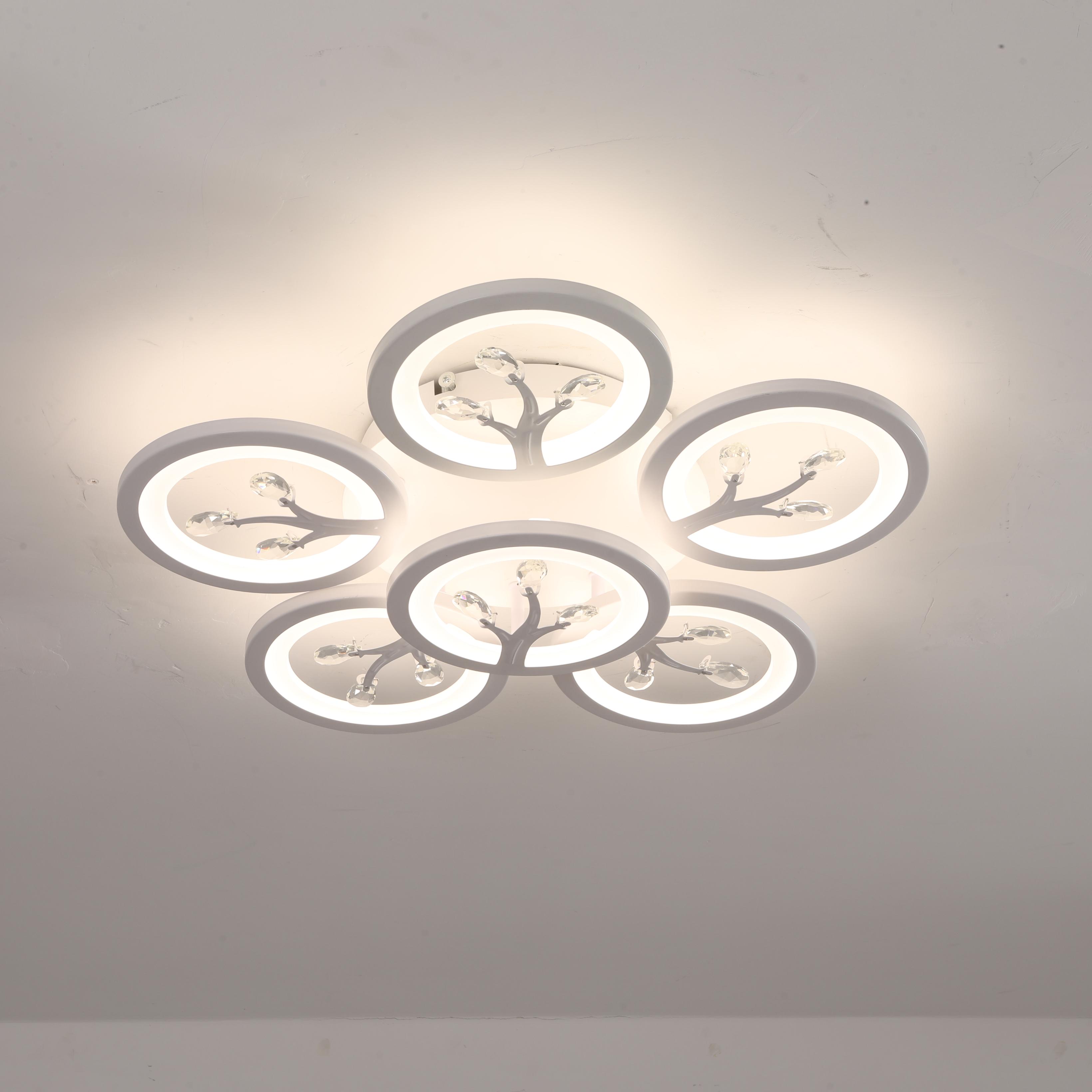 Люстра светодиодная смарт KALYNA 80 Вт 6R 550x105 мм Белый (10640)