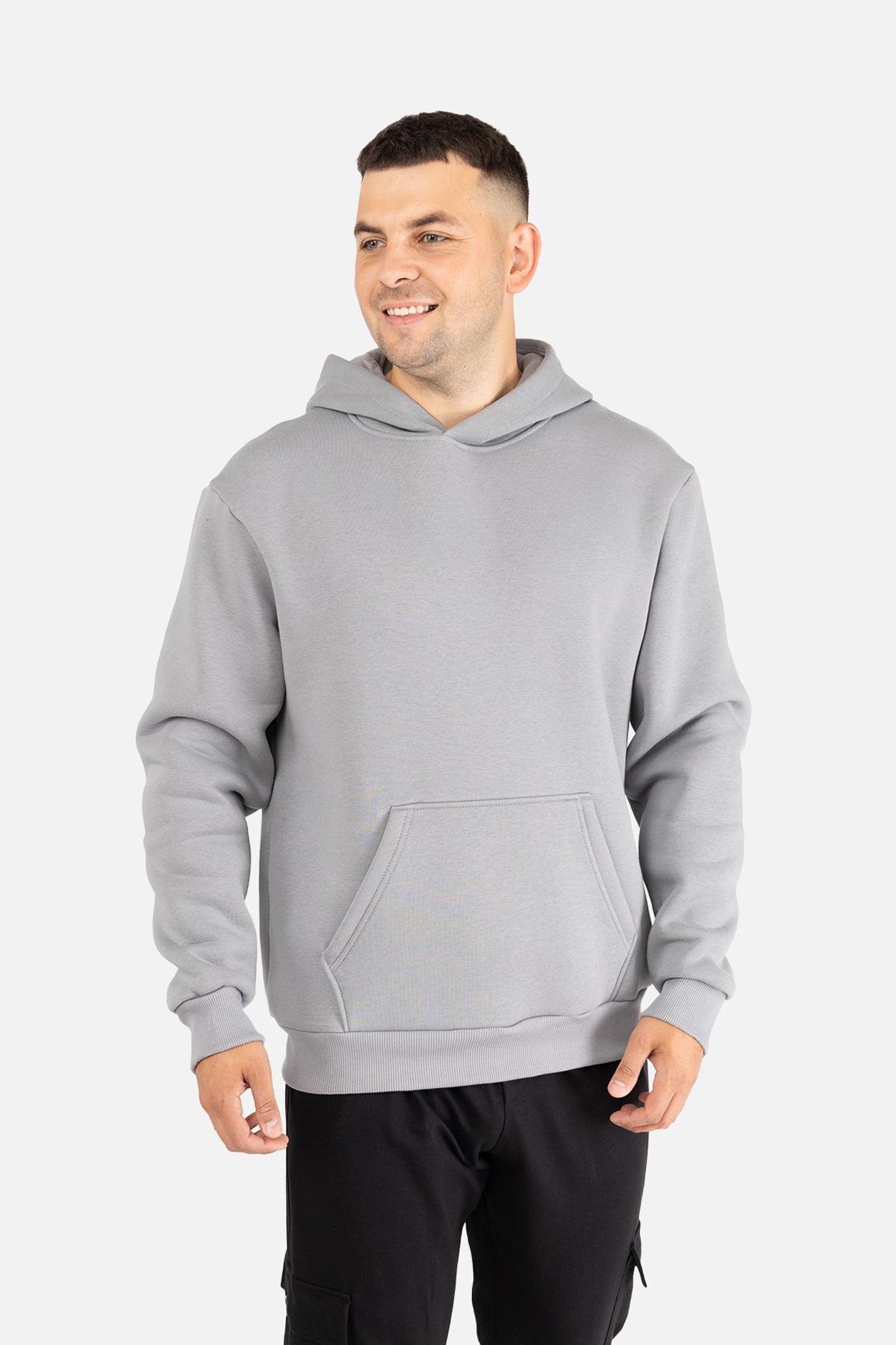 Худи мужское ЦБ-00254621 р. 54 Светло-серый (SKT001004964)