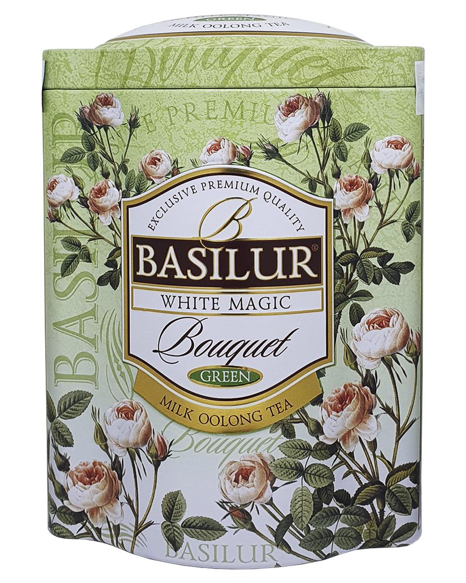Чай зелений Basilur молочний улун White Magic в металевій банці 100 г (55119)