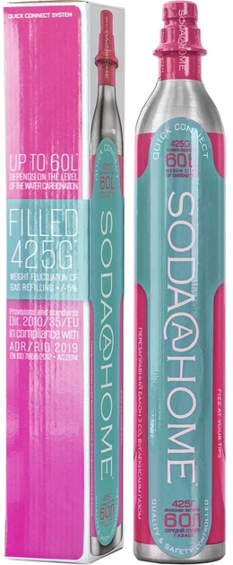 Газовий балон CO2 SODA@HOME Quick Connect для сифонів/апаратів для газування Sodastream СО2 425 г