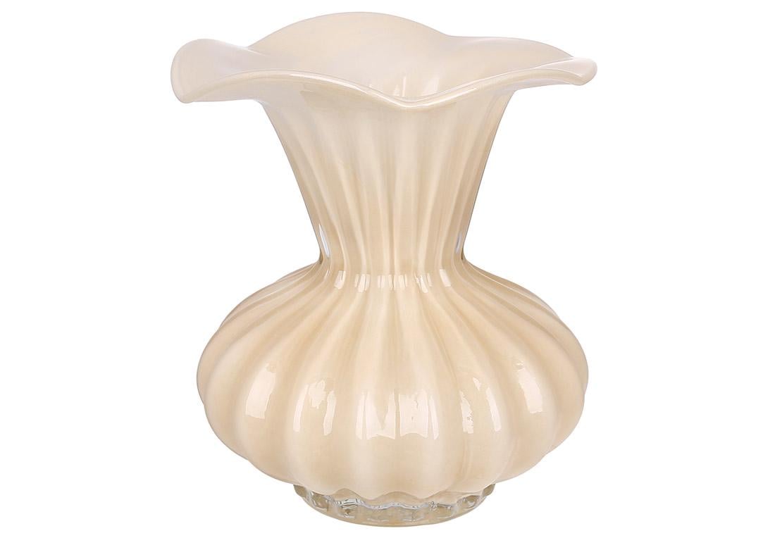 Ваза стеклянная Monika BonaDi 14х14х17 см Молочный (591-444)