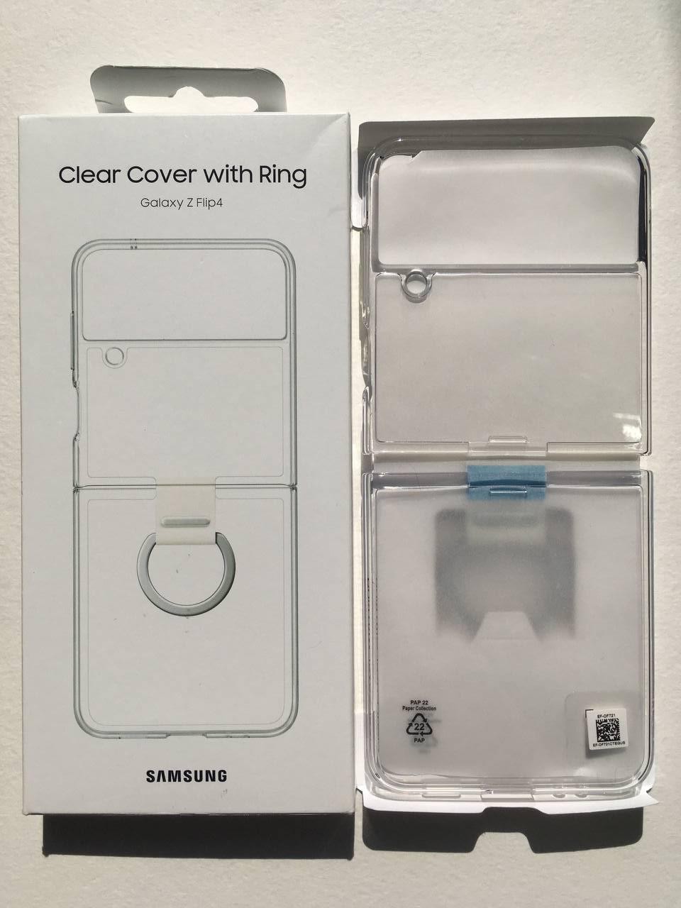 Чехол прозрачный оригинальный Clear Cover with Ring EF-OF721CTEGUA для Samsung Galaxy Z Flip4 Crystal - фото 3