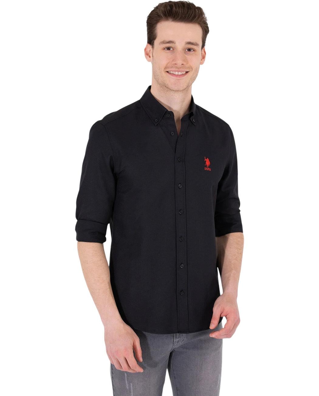 Рубашка мужская с длинным рукавом U.S. Polo Assn. 1753823.BLACK M Черный (8683856308555)