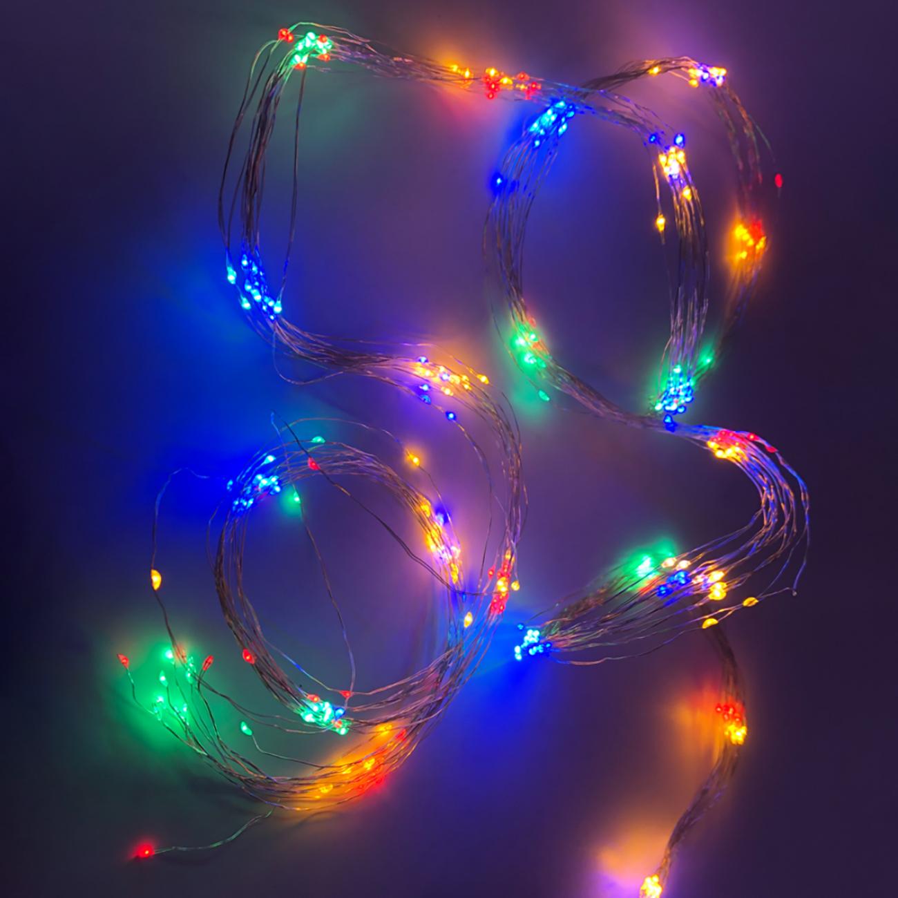 Гирлянда светодиодная Novogod'ko Конский хвост на медной проволоке 345 LED 2,3 м Разноцветный (0974225)