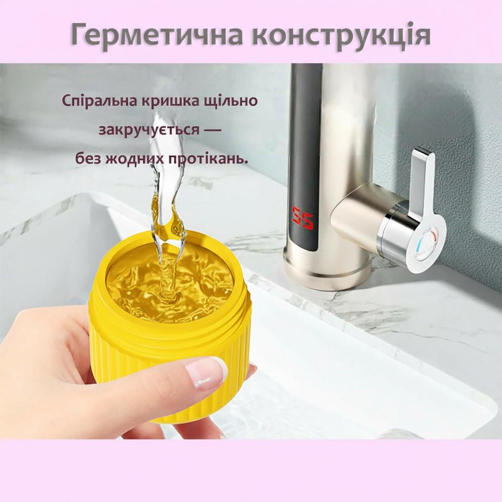 Набор дорожных баночек для путешествий силиконовые 6 шт. 30 и 90 мл в косметичке Коричневый (113_5_0_1С) - фото 5