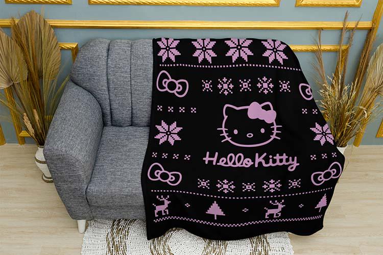 Плед плюшевый Hello Kitty Cute Christmas двухслойный 150х210 см (114521-3)