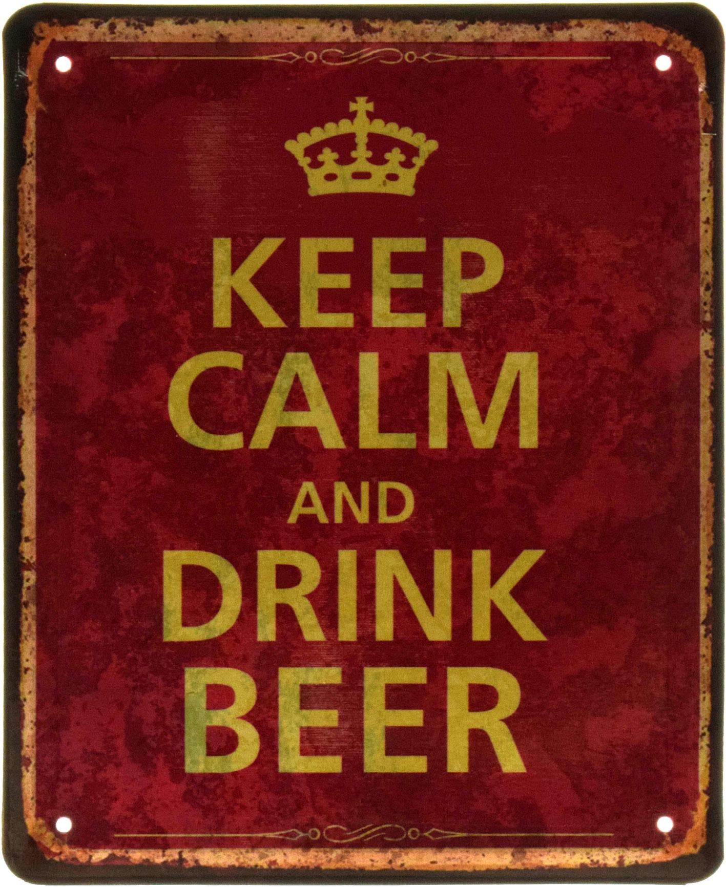 Табличка металева "Keep Calm And Drink Beer" 18x22 см (ms-103593)