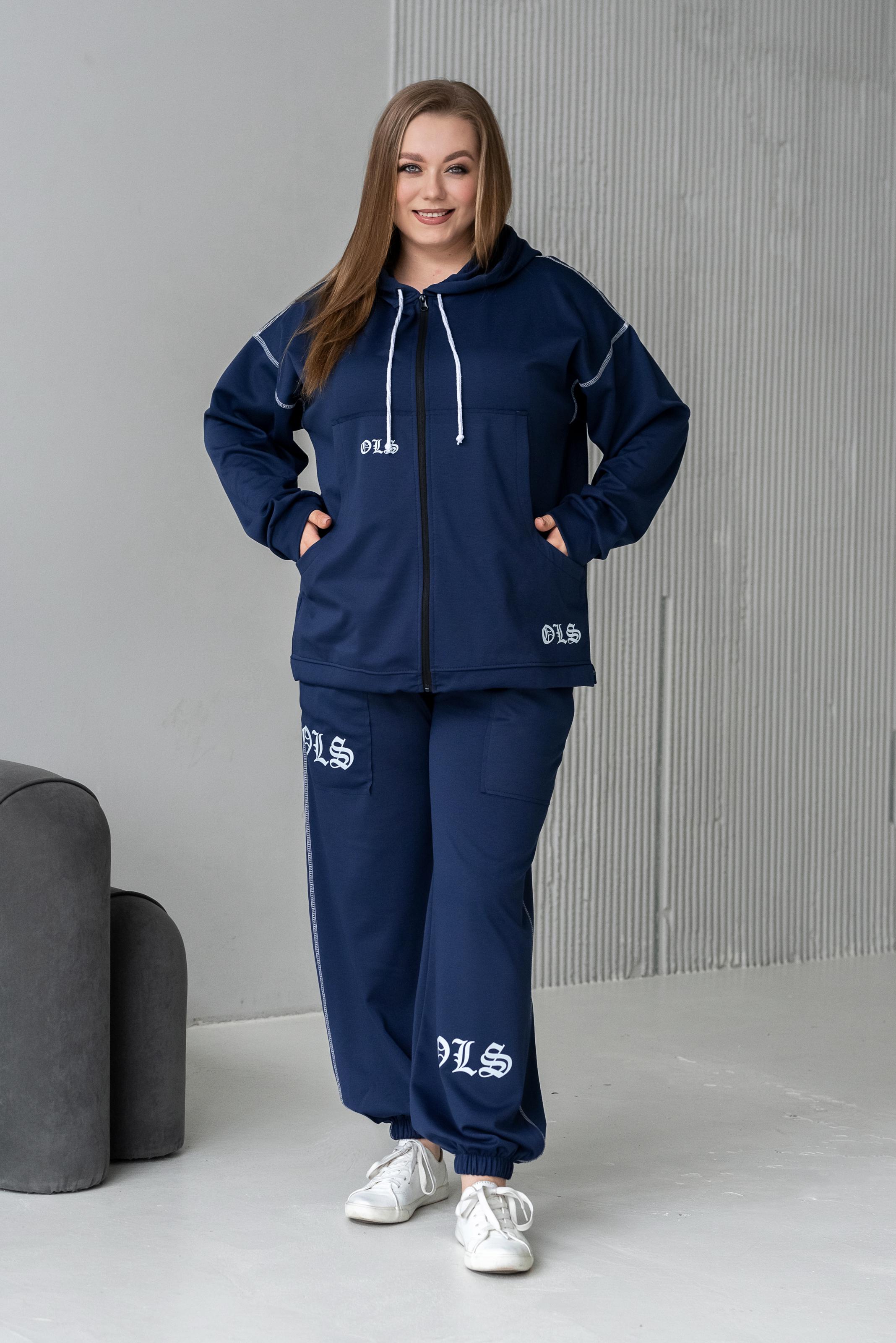 Спортивный костюм женский Милена р. 52 Синий (2288072888) - фото 4 Спортивный костюм женский Милена р. 52 Синий (2288072888) - фото 4