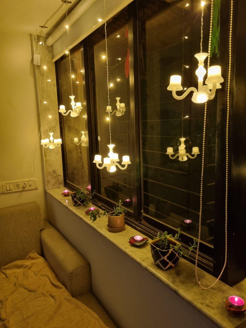 Гирлянда светодиодная Штора Люстры 6 шт. Белый теплый (1275849557-8)