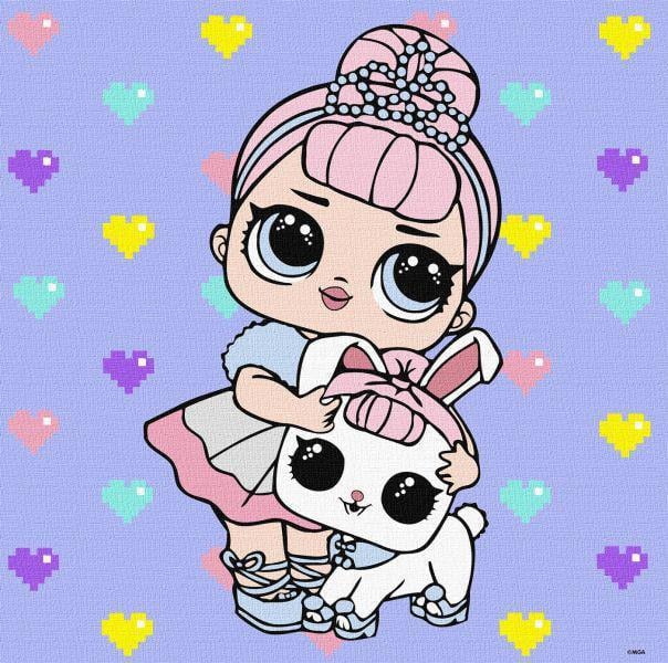Картина по номерам Ideyka L.O.L. Surprise! TroopSurprise Crystal Queen With Crystal Bunny 40x40 см (KHO6289)