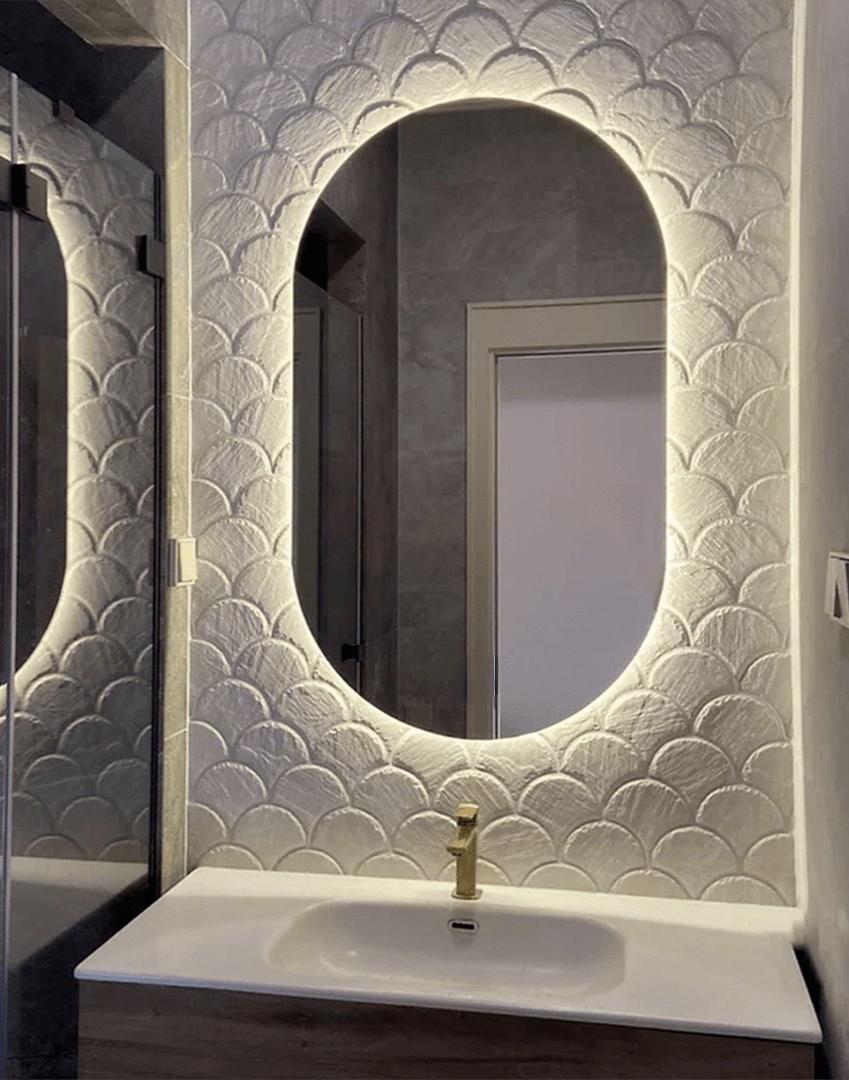 Зеркало овально-капсульное LOVE 2Fo с LED подсветкой 400х800 мм (203040-80) - фото 2