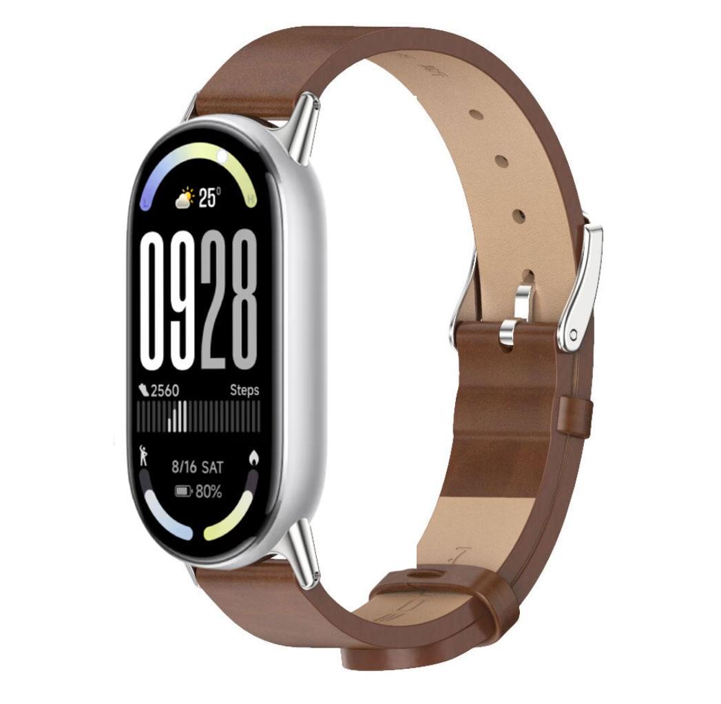 Ремешок для фитнес-браслета Mijobs Xiaomi Smart Band 10 Brown/Silver (2726093882) - фото 2 Ремешок для фитнес-браслета Mijobs Xiaomi Smart Band 10 Brown/Silver (2726093882) - фото 2
