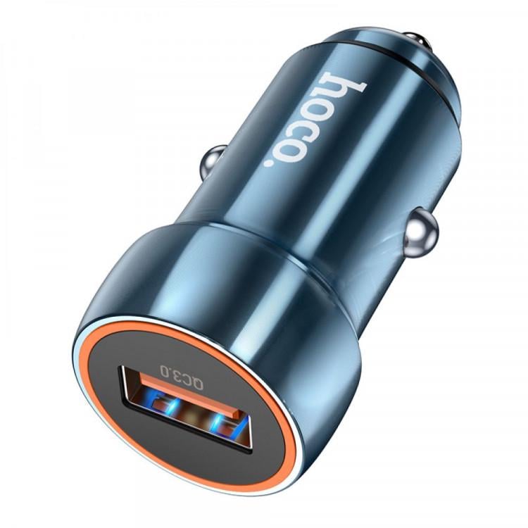 Зарядное устройство автомобильное Hoco Z46 QC3.0 Blue