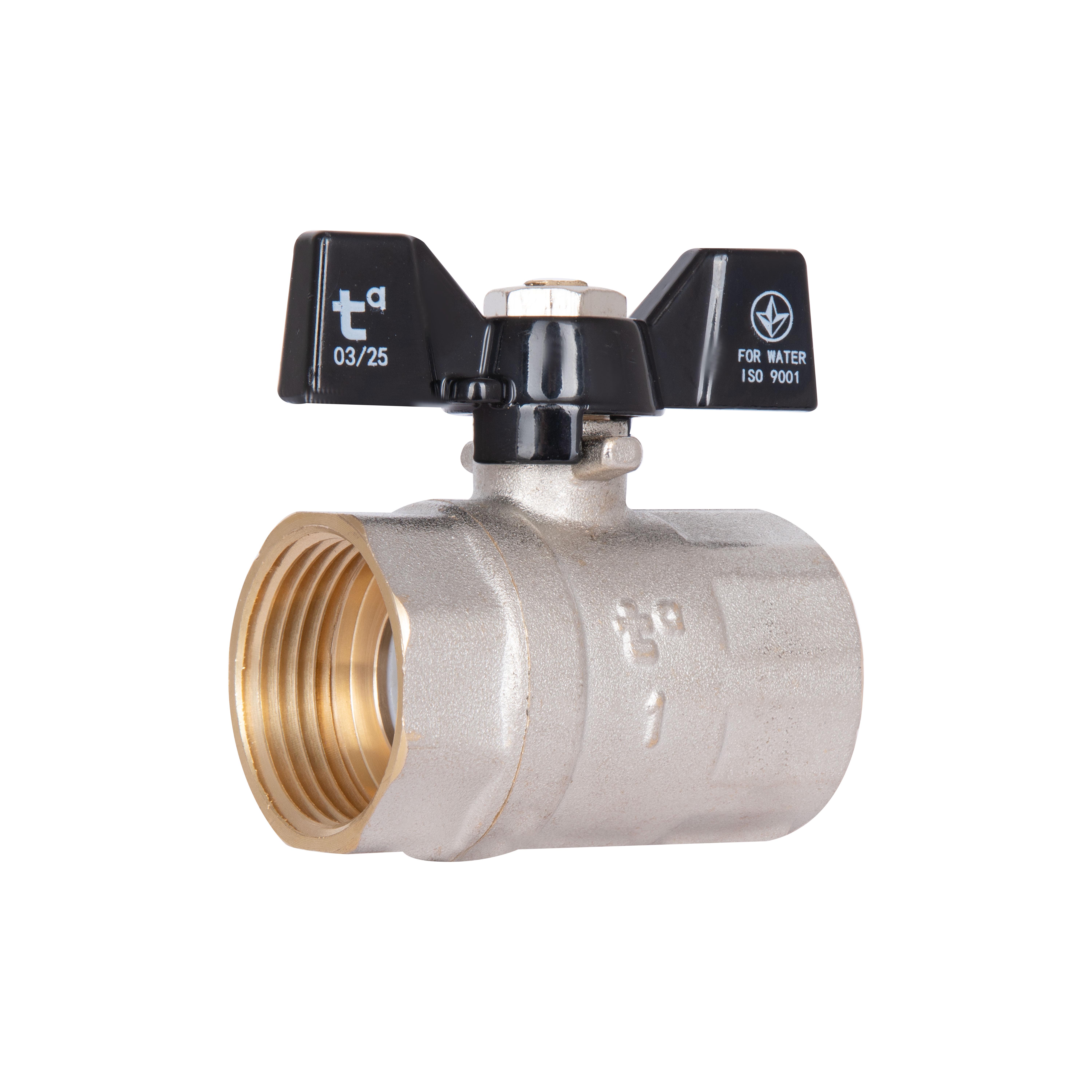 Кран шаровой Thermo Alliance Base 1" ВР для воды бабочка (SD602W25)
