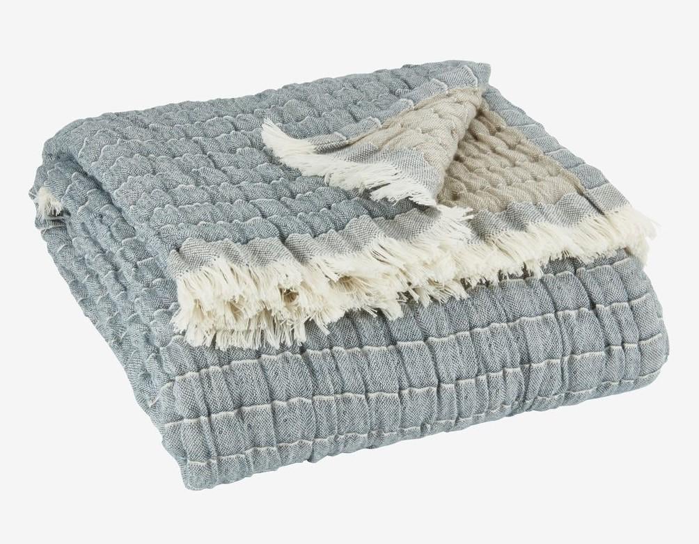 Плед 130x170 см Синий/Бежевый Плед 130x170 см Синий/Бежевый