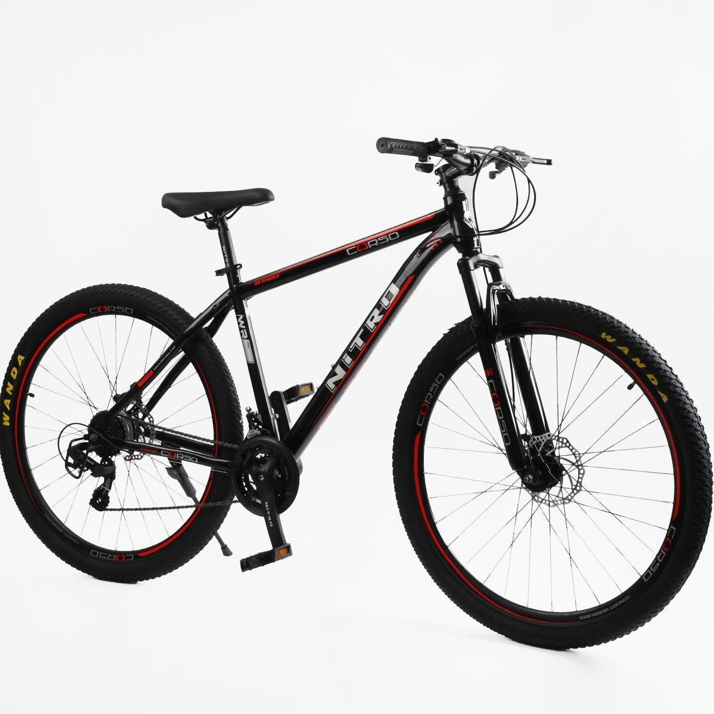 Велосипед горный Corso Nitro 29" оборудование Saiguan рама 19" Черно-красный - фото 2