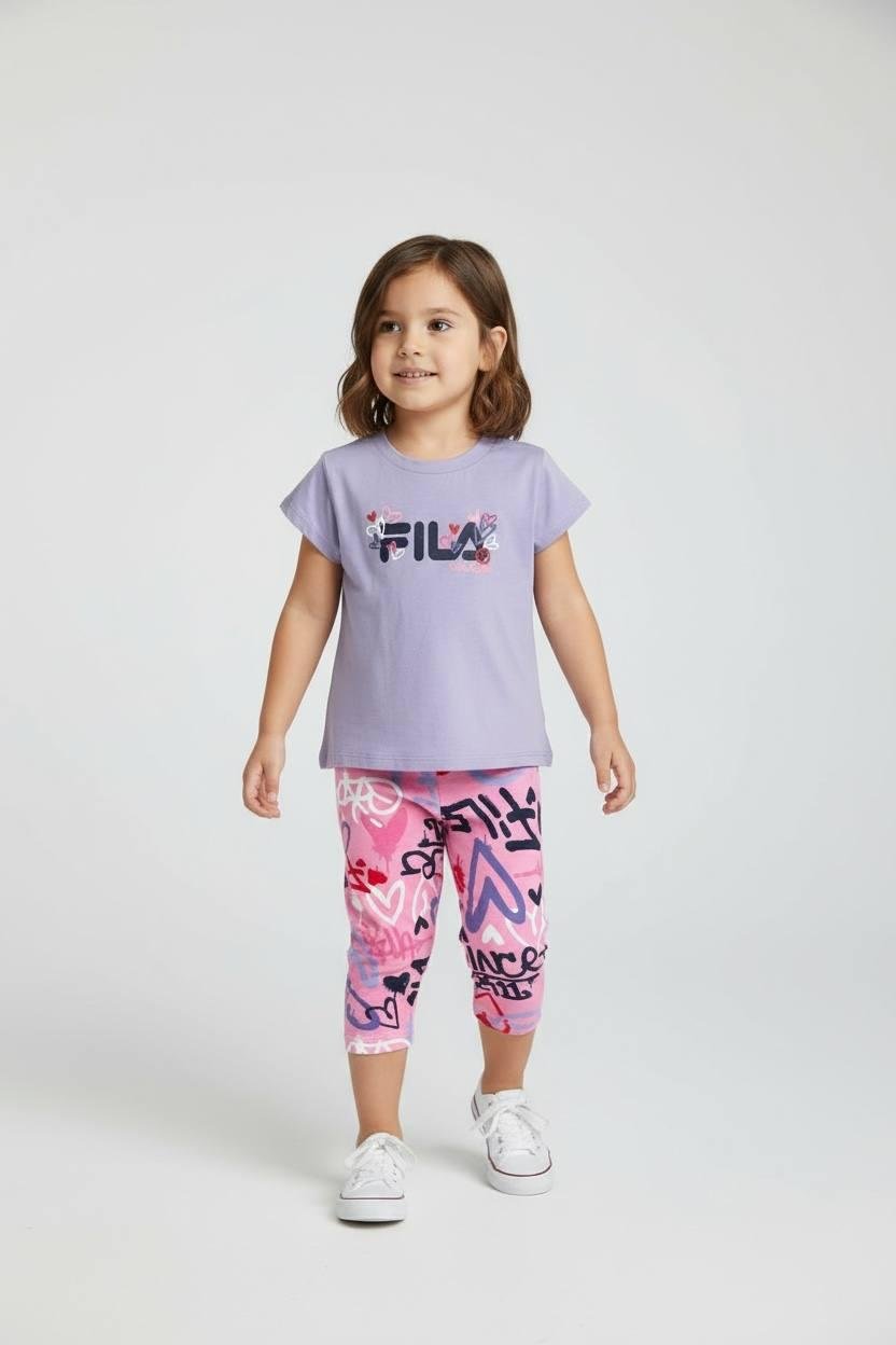 Комплект футболка и бриджи Fila 2 года 86-92 см Фиолетово-розовый