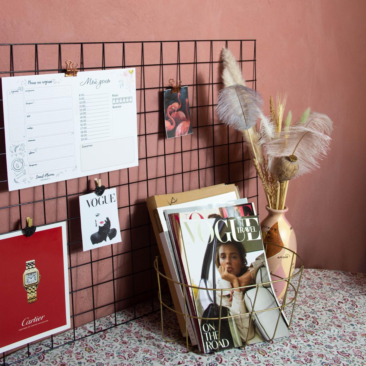 Органайзер доска настроения Мудборд Wuw сетка для заметок и фотографий 90х55 см с прищепками 12 шт. Черный (0105/2mb) - фото 3 Органайзер доска настроения Мудборд Wuw сетка для заметок и фотографий 90х55 см с прищепками 12 шт. Черный (0105/2mb) - фото 3