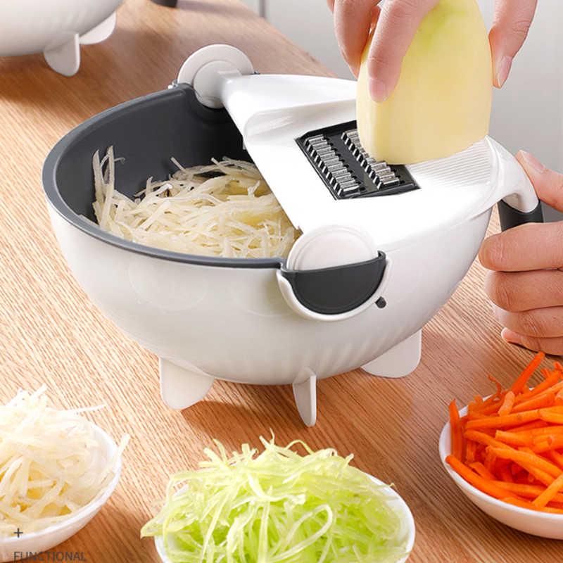 Овочерізка Naiser Basket Vegetable Cutter з друшляком та контейнером Білий/Сірий (15467257) - фото 4