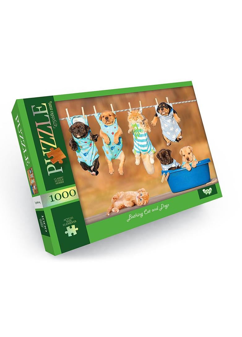 Пазлы детские Danko Toys Bathing Cat and Dogs 475х680 мм 1000 элементов (C1000-11-01)