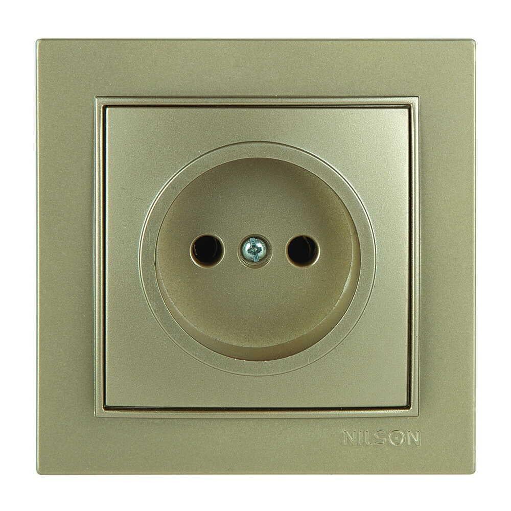 Розетка Nilson Thor одинарная без заземления Золотой (27151015)