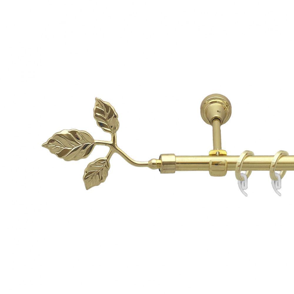 Карниз Orvit Тоскана металевий однорядний відкритий гладка труба кільце фасонне металеве 16 мм 160 см Золото (7751953)